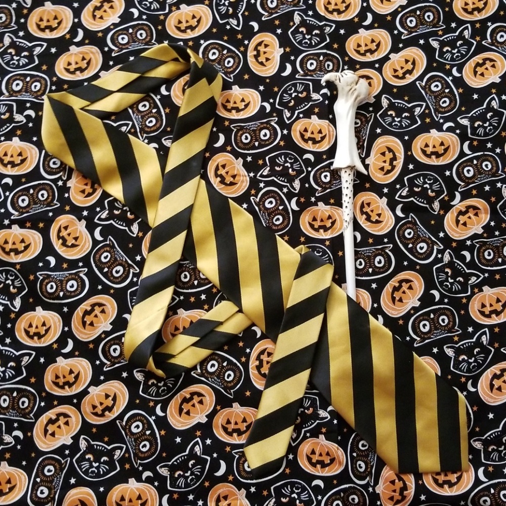 Hufflepuff Yellow and Black stripe tie